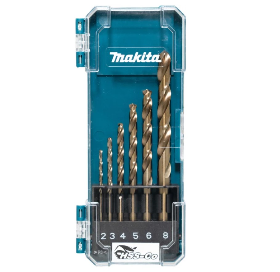 Набор сверл по металлу HSS-Co 2,3,4,5,6,8 мм (6 шт) MAKITA