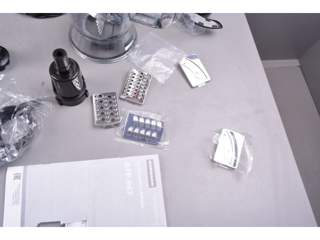 Кухонный комбайн NORMANN AFP-947 уцененный (8373539040) (ОТГРУЗКА ТОЛЬКО ПО ЭТН/ЭТТН | 1000 Вт; регул.скор.; 12 функций; блендер 1.8 л; чаша