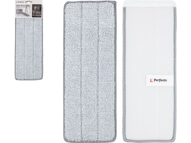 Набор сменных насадок для швабры с отжимным ведром Scratch mop, 2 шт., PERFECTO LINEA (Размер: 32,5х12 см.)