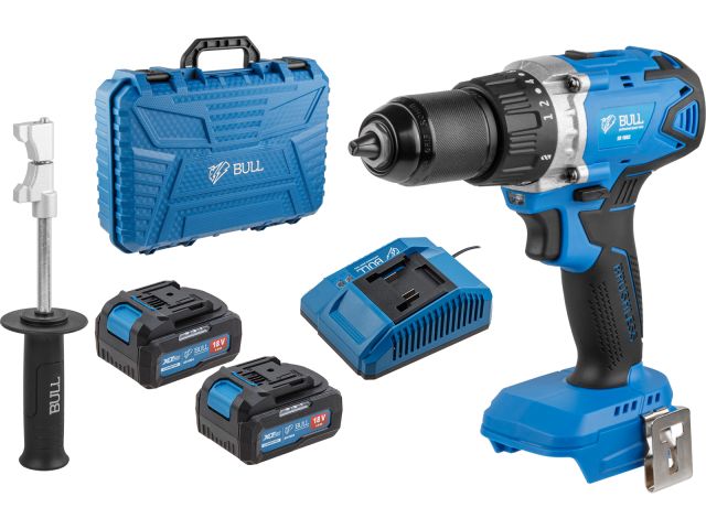 Аккум. дрель-шуруповерт BULL SR 1802 в чем. XLTpro БЕСЩЕТ., 18 В, 80 Н*м, 2*4 А*ч, БЗП 13 мм (шурупы до 10 мм)