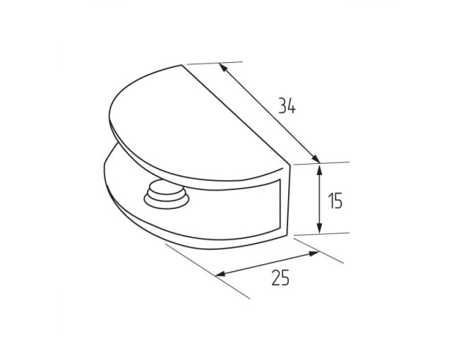 Полкодержатель для стеклянной полки 5-11 мм, хром (2 шт в зип-локе) STARFIX
