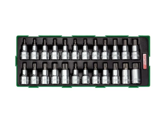 Набор-сет головок с насадкой 24предм. TOPTU