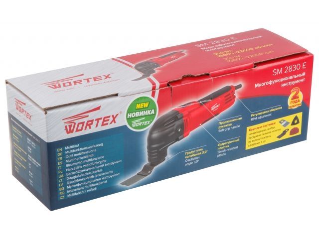 Многофункциональный инструмент (реноватор) WORTEX SM 2830 E в кор. + набор оснастки (300 Вт, 15000 - 22000 об/мин)