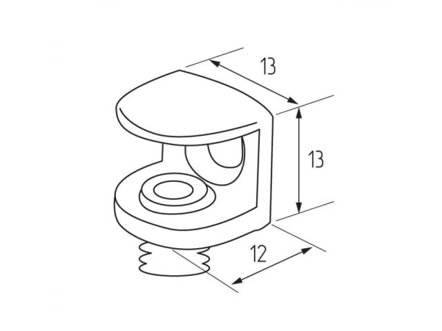 Полкодержатель для стеклянной полки 5-9 мм, хром (2 шт в зип-локе) STARFIX