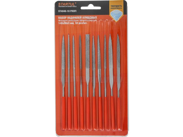 Набор надфилей алмазных 140х50х3мм 10шт. STARTUL PROFI (ST4046-10)