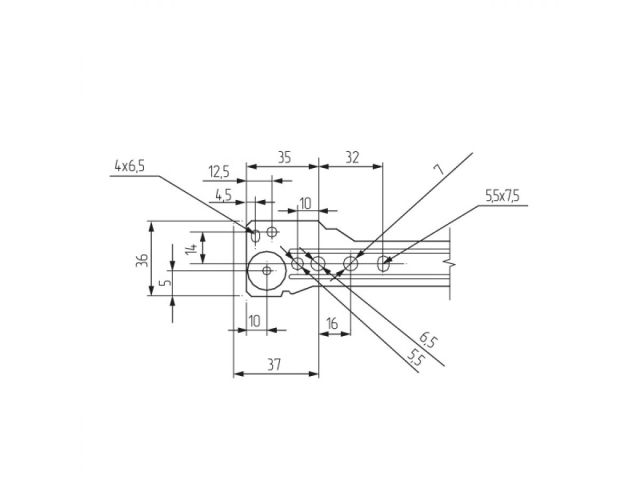 Направляющая шариковая полного выдвижения 300х35 мм цинк 2 шт STARFIX