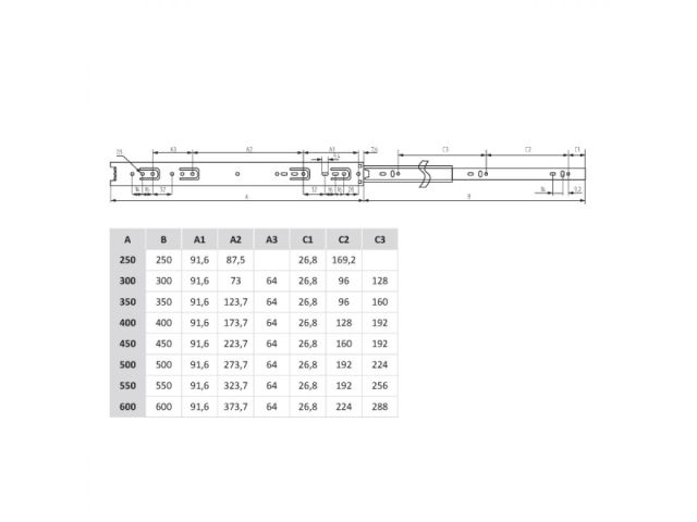 Направляющая шариковая полного выдвижения 300х35 мм цинк 2 шт STARFIX