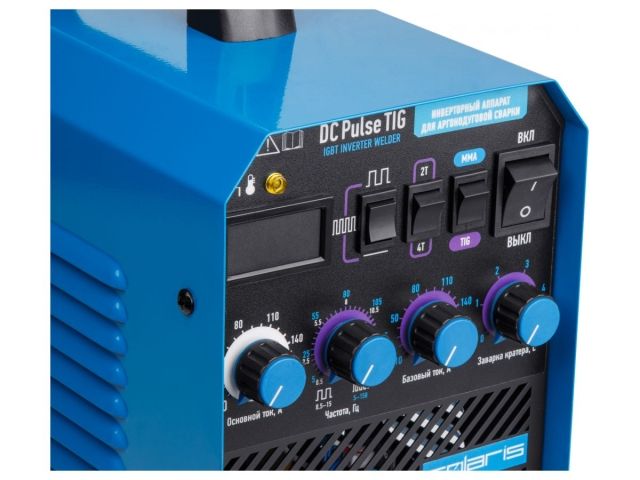 Инверторный аппарат аргонодуговой сварки SOLARIS TIG-200P (DC TIG; HF; Pulse; MMA; 180 A; 150 В-240 В)