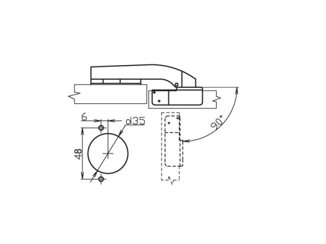 Петля угловая 90 градусов Slide-on STARFIX