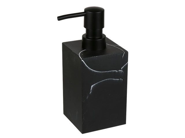 Диспенсер (дозатор) для мыла MARBLE, черный, PERFECTO LINEA (Композитный материал: полирезин под натуральный камень)