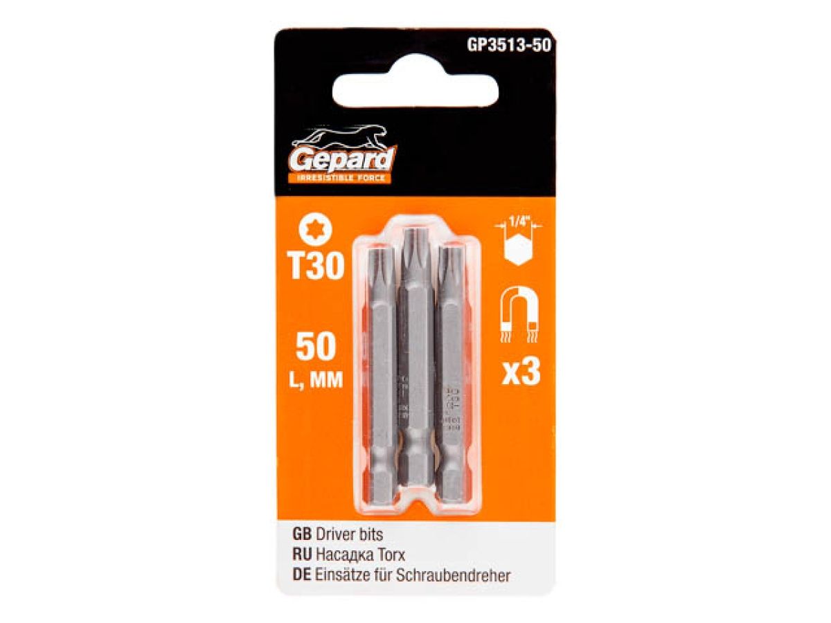 Насадка TORX T30 50мм 3шт GEPARD (GP3513-50)