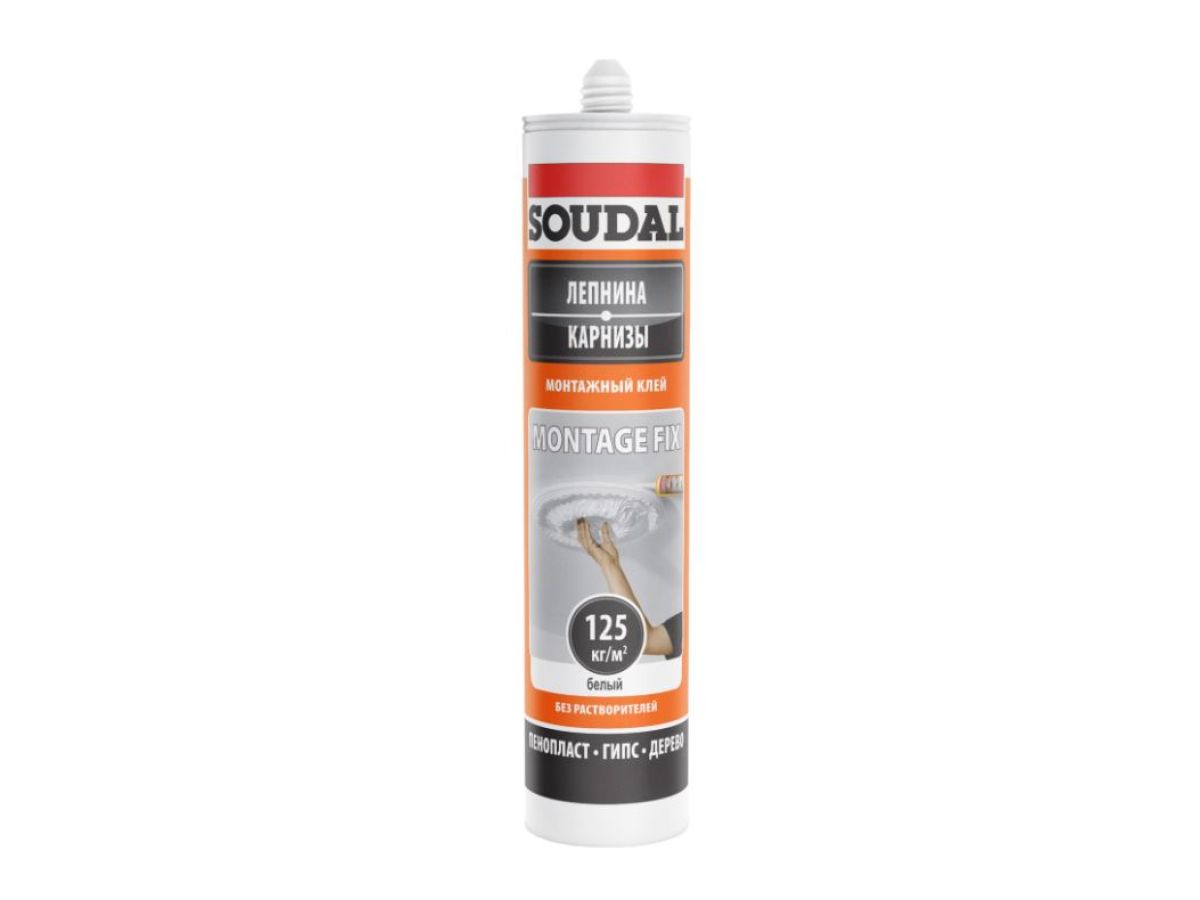 Клей монтажный "Soudal" Montage Fix ЛЕПНИНА КАРНИЗЫ белый 280 мл