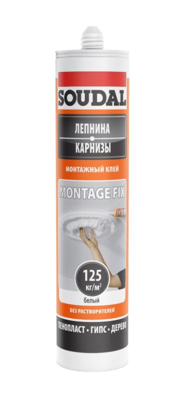 Клей монтажный «Soudal» Montage Fix ЛЕПНИНА КАРНИЗЫ белый 280 мл
