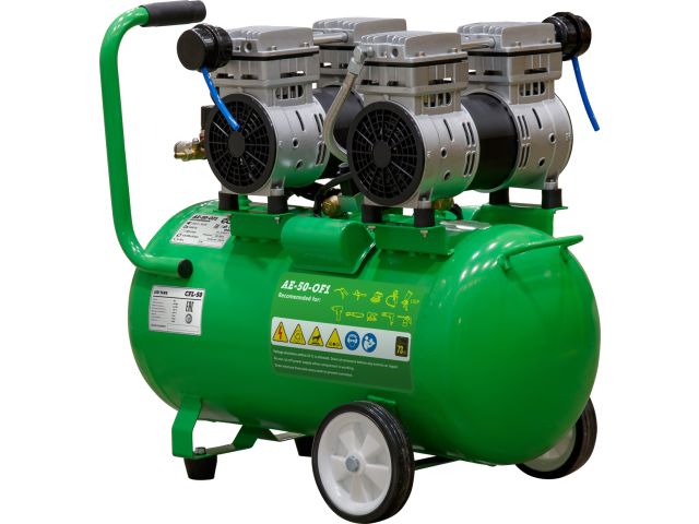 Компрессор ECO AE-50-OF1 безмасляный (280 л/мин, 8 атм, коаксиальный, безмасляный, ресив. 50 л, 220 В, 1,6 кВт)