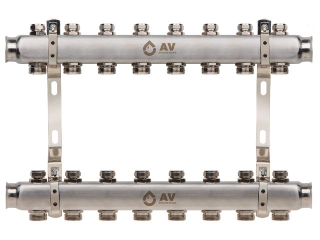 Коллекторная группа AVE162, 8 вых. AV Engineering (PRO серия Для отопления (радиаторы))