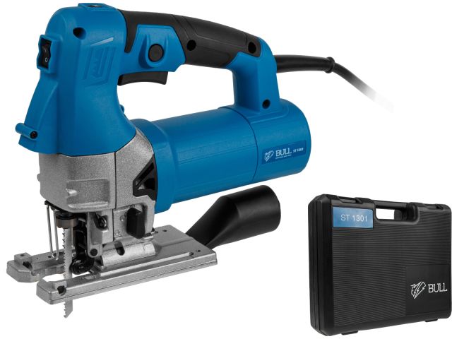Лобзик электрический BULL ST 1301 в чем. 800 Вт, 800-2600 ход/мин, до 135 мм (Кабель 4 м, подсветка, литая алюминиевая платформа, работа с п