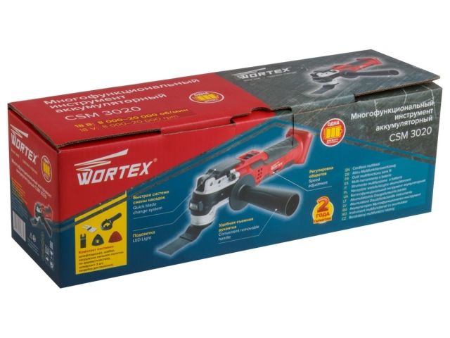 Аккум. многофункциональный инструмент (реноватор) WORTEX СSM 3020 в кор. ALL1 XLT + аксесс. SOLO (5 000-20 000 об/мин)