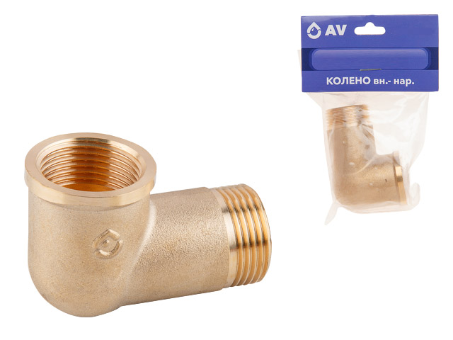 Колено 3/4″ вн.-нар., AV Engineering (инд. упак.)