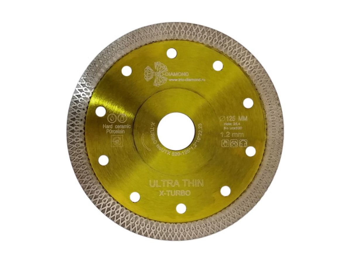 Алмазный круг 125х22 мм по керамике сплошн.ультратонкий Ultra Thin X-Turbo TRIO-DIAMOND