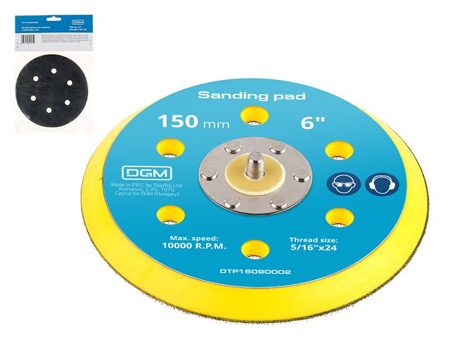 Тарелка на липучке 150 мм., 6″ c вентиляц. отв. DGM