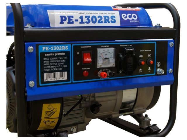 Электростанция (генератор бензиновый) ECO PE-1302RS (1.1 кВт, 230 В, бак 6.0 л, вес 23 кг)