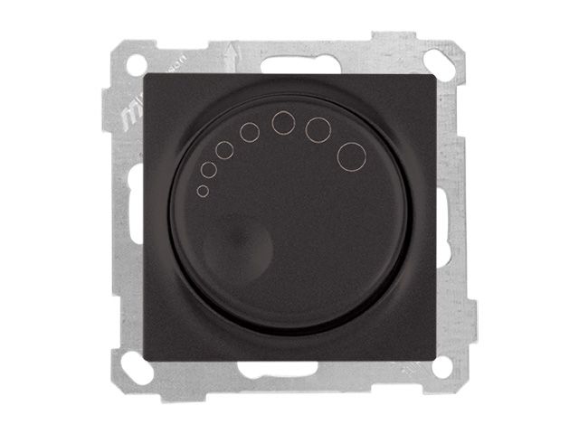 Выключатель поворотный (диммер) (скрытый, без рамки, винт. зажим, 1000Вт) черный, DARIA, MUTLUSAN (220VAC, 100 - 1000VA,  50 Hz, IP20)