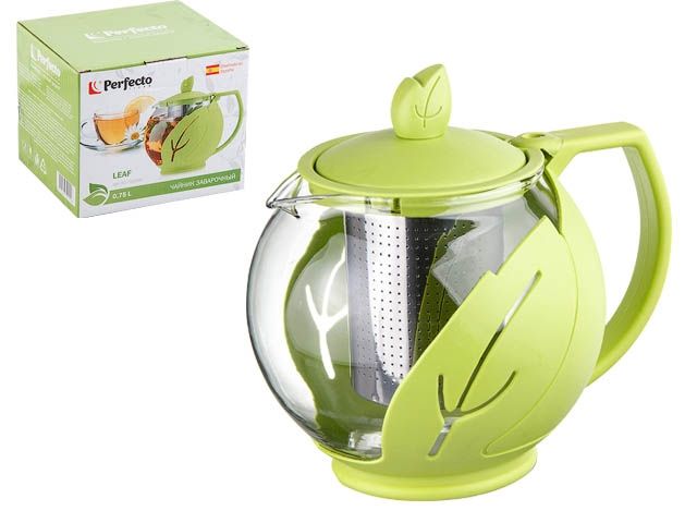 Чайник заварочный, стеклянный, 750 мл, LEAF, PERFECTO LINEA