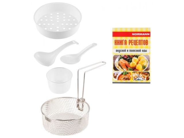 Мультиварка NORMANN AMC-521 (ОТГРУЗКА ТОЛЬКО ПО ЭТН/ЭТТН | 900 Вт; 5л; 10 программ; СМАРТШЕФ; паровая корзина; фритюр; покрытие Daikin)