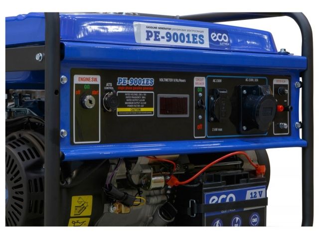 Электростанция (генератор бензиновый) ECO PE-9001ES (электростарт, 6,5 кВт, 220 В, автозапуск*, бак 25.0 л, вес 81.9 кг)
