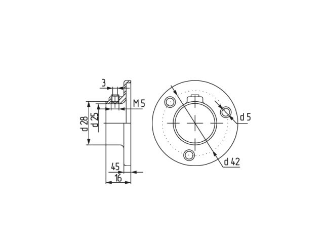 Крепление (розетка) трубы d25 мм, хром (2 шт в зип-локе) STARFIX