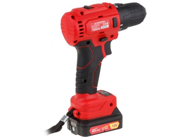 Аккум. дрель-шуруповерт WORTEX BD 1220-1 DLi в чем. БЕСЩЕТ, 12 В, 40 Н*м, 2х1.5 Ач, БЗП 10 мм (шур. до 6 мм, НЕ подходит к линейке ALL1)