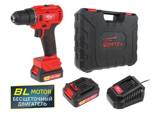 Аккум. дрель-шуруповерт WORTEX BD 1220-1 DLi в чем. БЕСЩЕТ, 12 В, 40 Н*м, 2х1.5 Ач, БЗП 10 мм