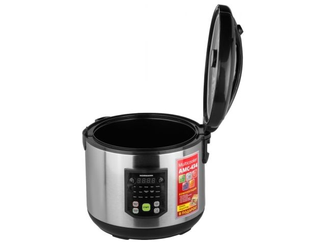 Мультиварка NORMANN AMC-434 (ОТГРУЗКА ТОЛЬКО ПО ЭТН/ЭТТН | 900 Вт; 5л; 15 программ; СМАРТШЕФ; паровая корзина)