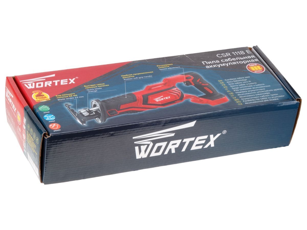 Аккум. сабельная пила WORTEX CSR 1118 E в кор. ALL1 XLT SOLO 18В, дер. 115 мм