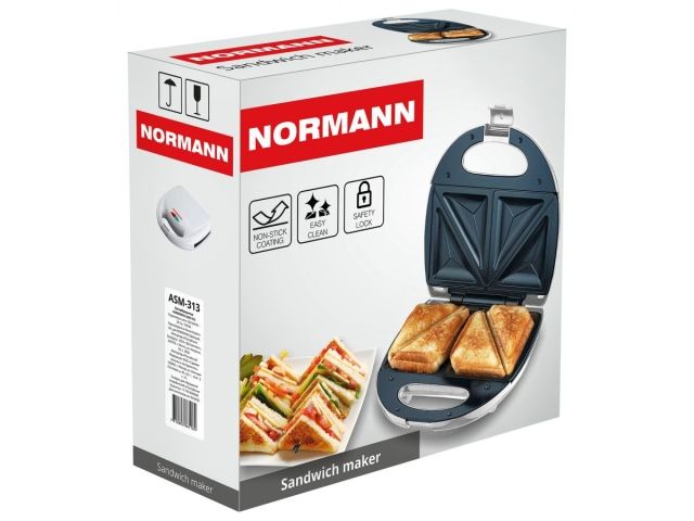 Сэндвичница электрическая NORMANN ASM-313 (750Вт;  треугольных ломтика)