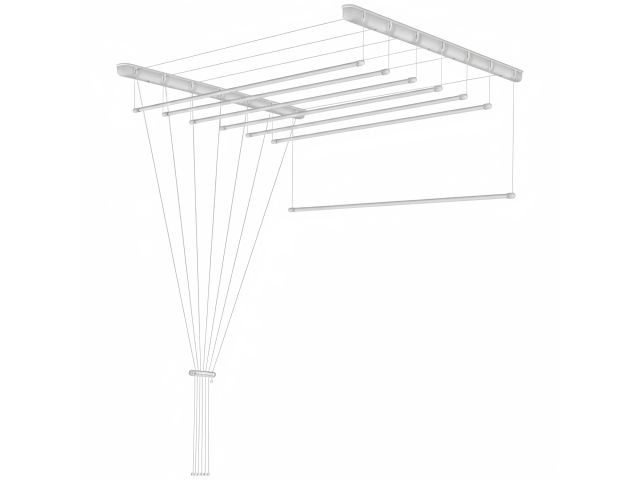 Сушилка для белья потолочная стальная 2,0 м, 7 стержней, белая, PERFECTO LINEA (7 стержней)