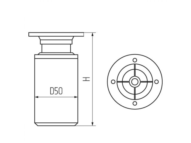 Опора мебельная круглая d50 100-120 мм, хром STARFIX