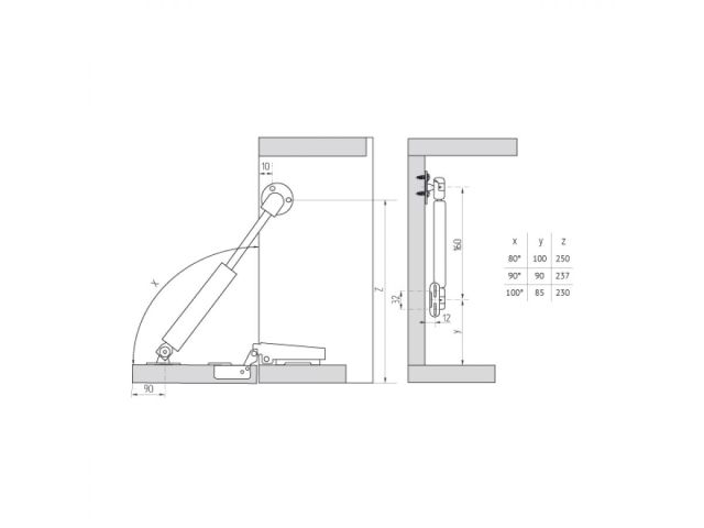 Подъёмник газовый 100N секретерный STARFIX