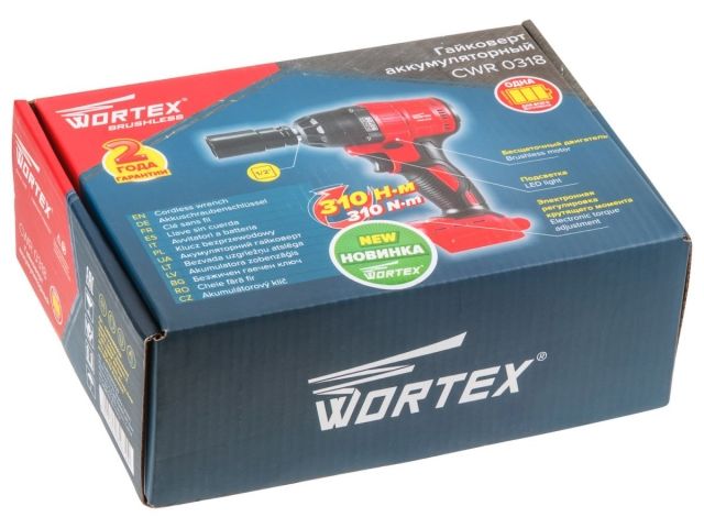 Аккум. ударный гайковерт WORTEX CWR 0318 в кор. ALL1 XLT SOLO БЕСЩЕТ., 18 В, 310 Н*м, 1/2" (вес 2.0 кг)