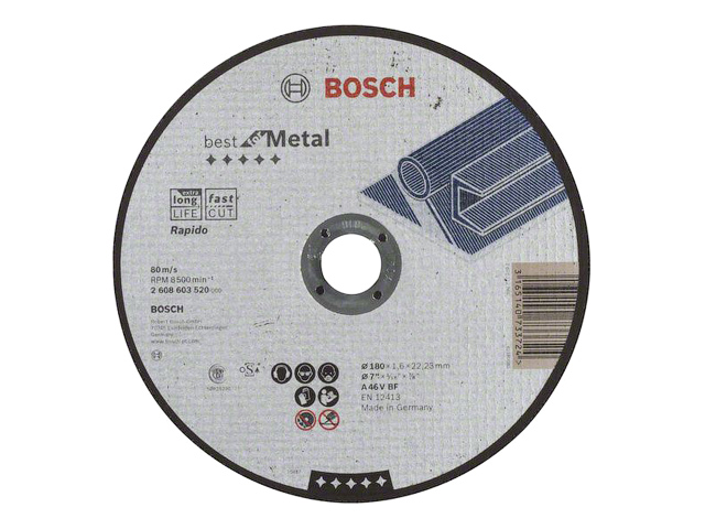 Круг отрезной 180х1.6x22.2 мм для металла Best BOSCH