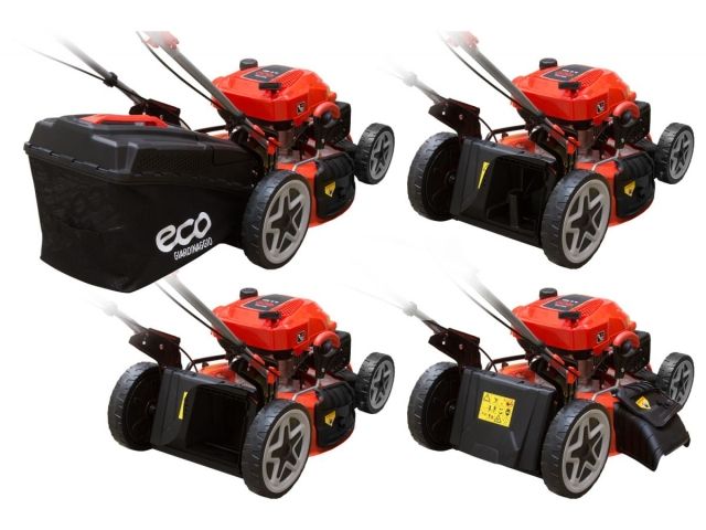 Газонокосилка бензиновая ECO LG-735 самоходная (6.0 л.с., шир. 51 см, самоходная, авт.заслонка, мульчир., стальн. корпус, травосборник 70 л)