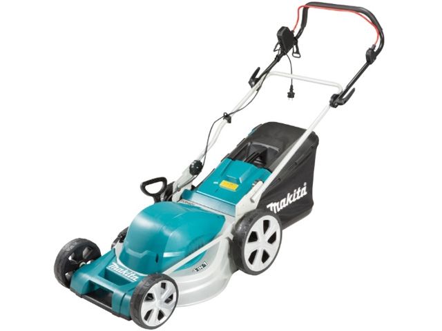 Газонокосилка электрическая MAKITA ELM 4121 (1600 Вт, шир. 410 мм, выс. 20-75 мм, стальн. корпус, мульчир. опц., травосборник 50 л)