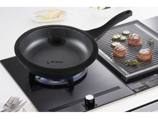 Крышка стеклянная, 240 мм, с силиконовым ободом, круглая, Handy (Хенди), PERFECTO LINEA