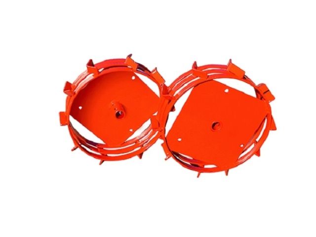 Грунтозацепы (комплект) KF для Oleo-Mac, V-400, V-500 (диам.340мм, шир. 90мм, 3 обруча) (посадочный диаметр 25 мм)