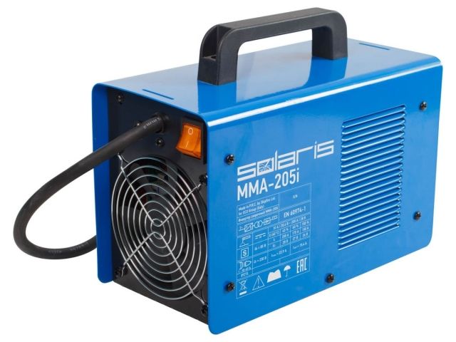 Инвертор сварочный SOLARIS MMA-205i (230В; 10-200 А; 85В; электроды диам. 1.6-5.0 мм; вес 5.1 кг)