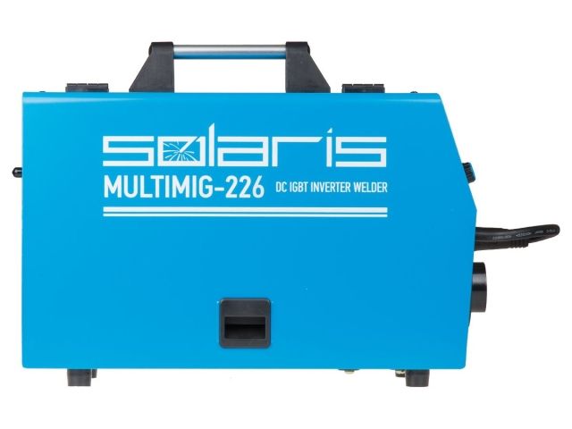 Полуавтомат сварочный Solaris MULTIMIG-226 (230В; MIG/FLUX/MMA; евроразъем; горелка 3 м; смена полярности; 2T/4T/Spot)