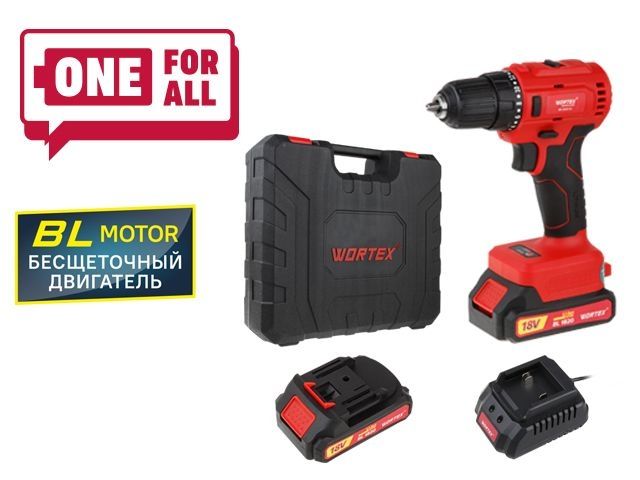 Аккум. дрель-шуруповерт WORTEX BD 2025 DLi в чем. ALL1 XLT БЕСЩЕТ, 18 В, 50 Н*м, 2х2 А*ч, БЗП 10 мм (ОТГРУЗКА ТОЛЬКО ПО ЭТН/ЭТТН | шурупы до