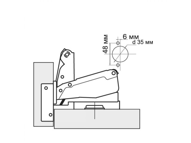 Петля угловая 165 градусов с доводчиком Clip-on STARFIX