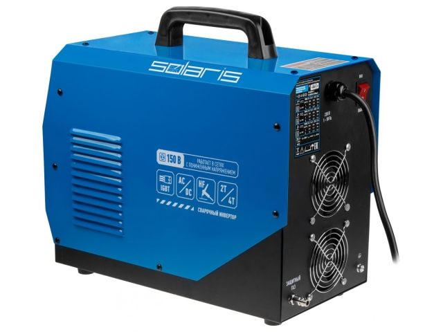 Инверторный аппарат аргонодуговой сварки SOLARIS TIG-220 AC/DC (AC/DC TIG; HF; MMA; 200 A; 150 В-240 В)