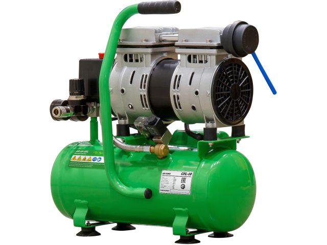 Компрессор ECO AE-10-OF1 безмасляный (120 л/мин, 8 атм, коаксиальный, безмасляный, ресив. 10 л, 220 В, 0,7 кВт)